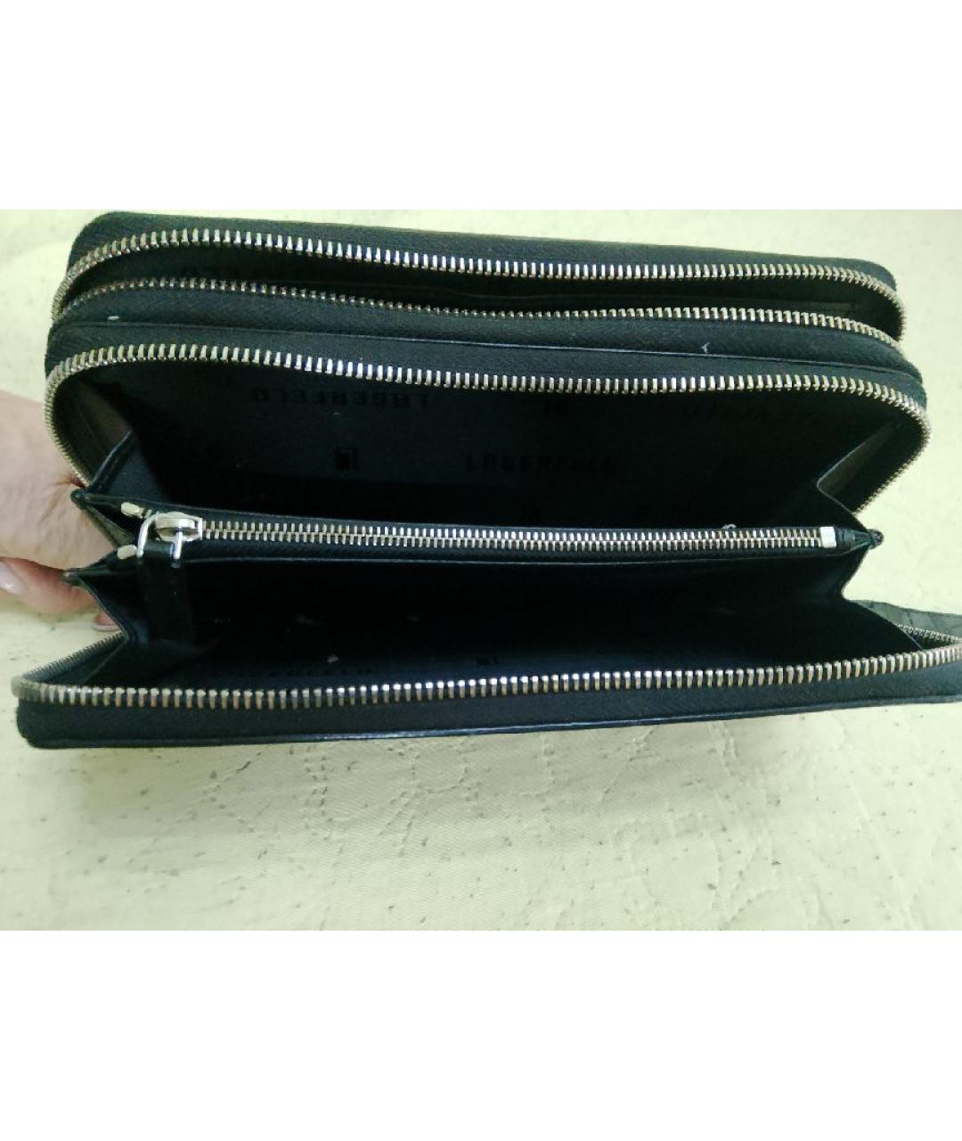 KARL LAGERFELD Серая кожаная барсетка, фото 5