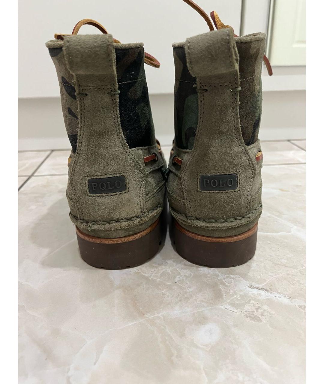 POLO RALPH LAUREN Зеленые замшевые высокие ботинки, фото 4