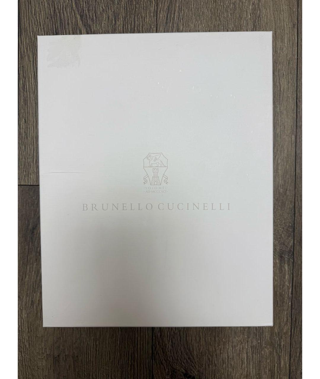 BRUNELLO CUCINELLI Серый кашемировый шарф, фото 4