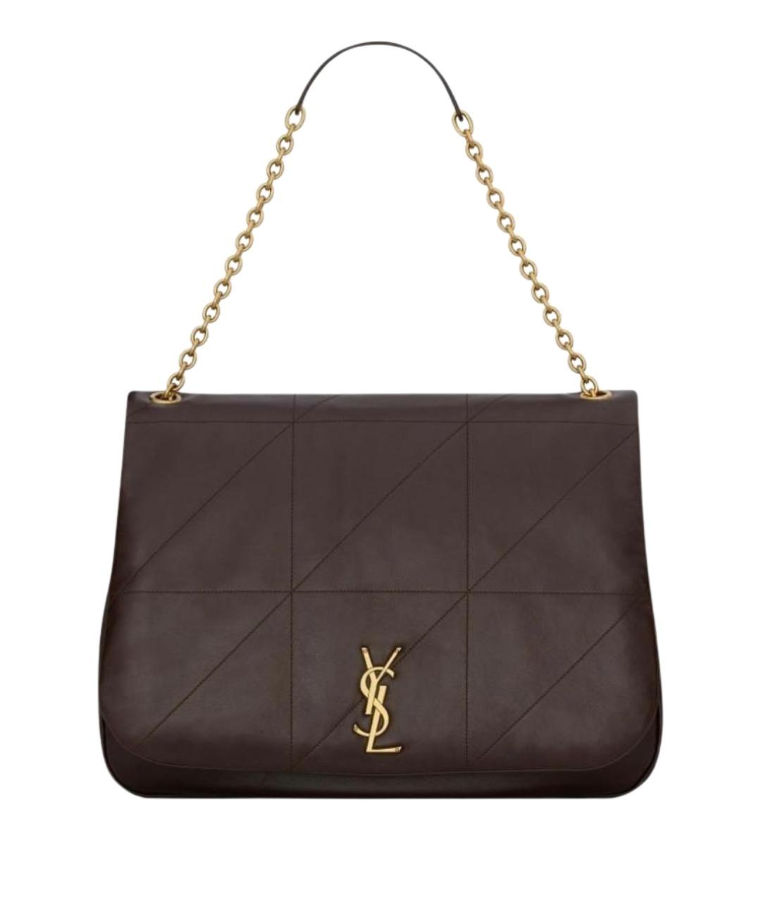 SAINT LAURENT Коричневая кожаная сумка через плечо, фото 1