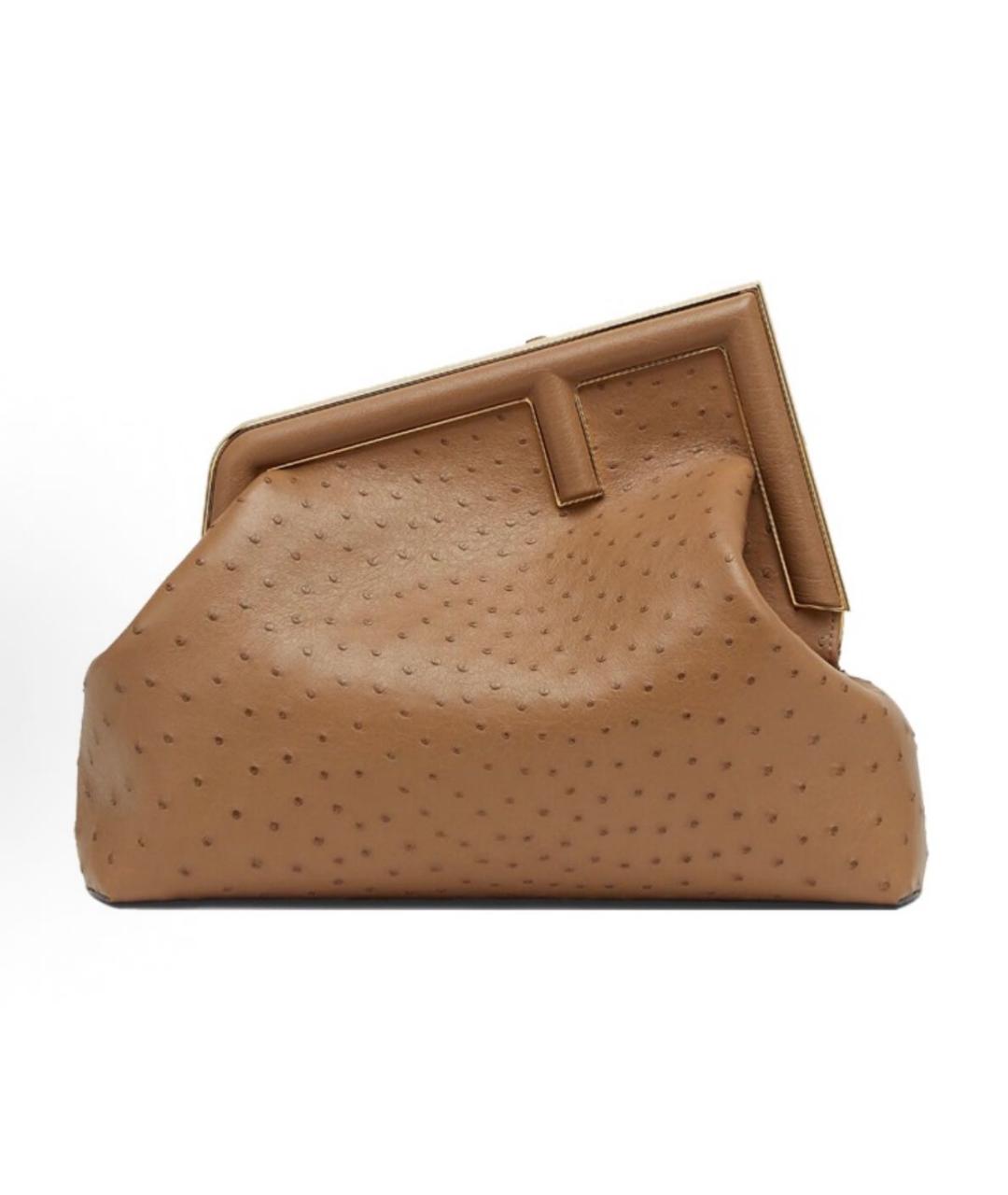 FENDI Коричневая сумка через плечо из экзотической кожи, фото 8