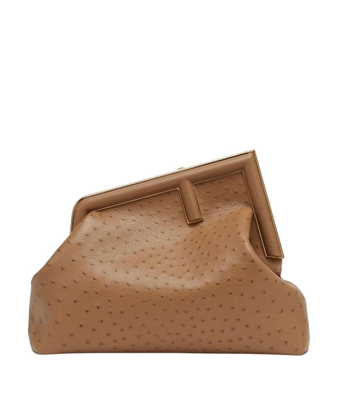 FENDI Коричневая сумка через плечо из экзотической кожи, фото 1