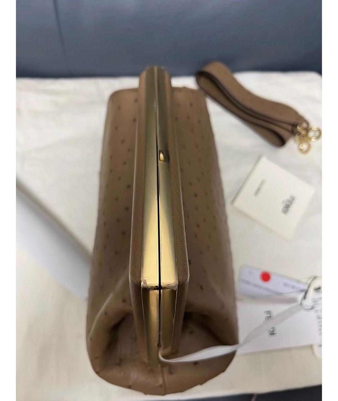 FENDI Коричневая сумка через плечо из экзотической кожи, фото 5