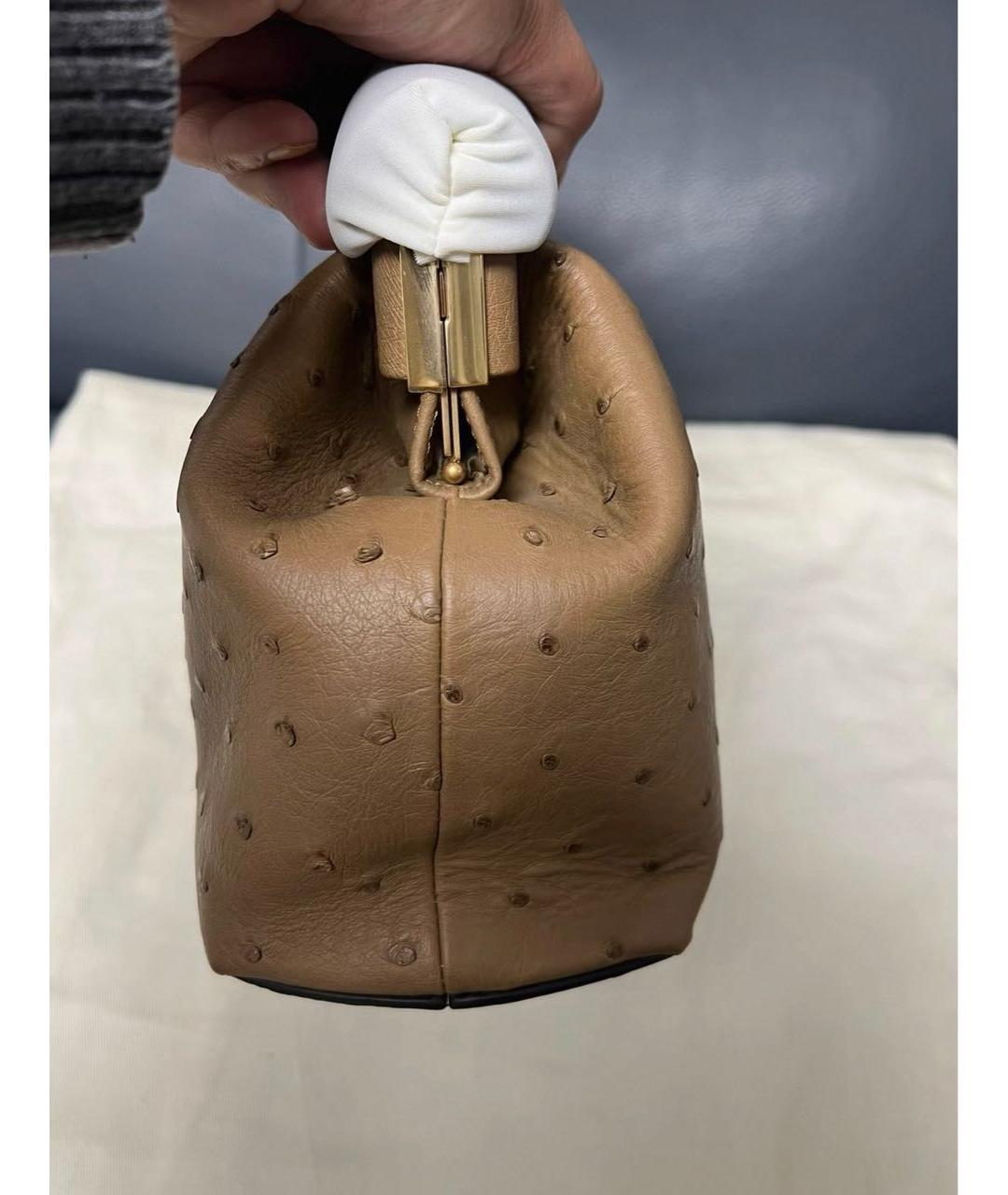 FENDI Коричневая сумка через плечо из экзотической кожи, фото 7