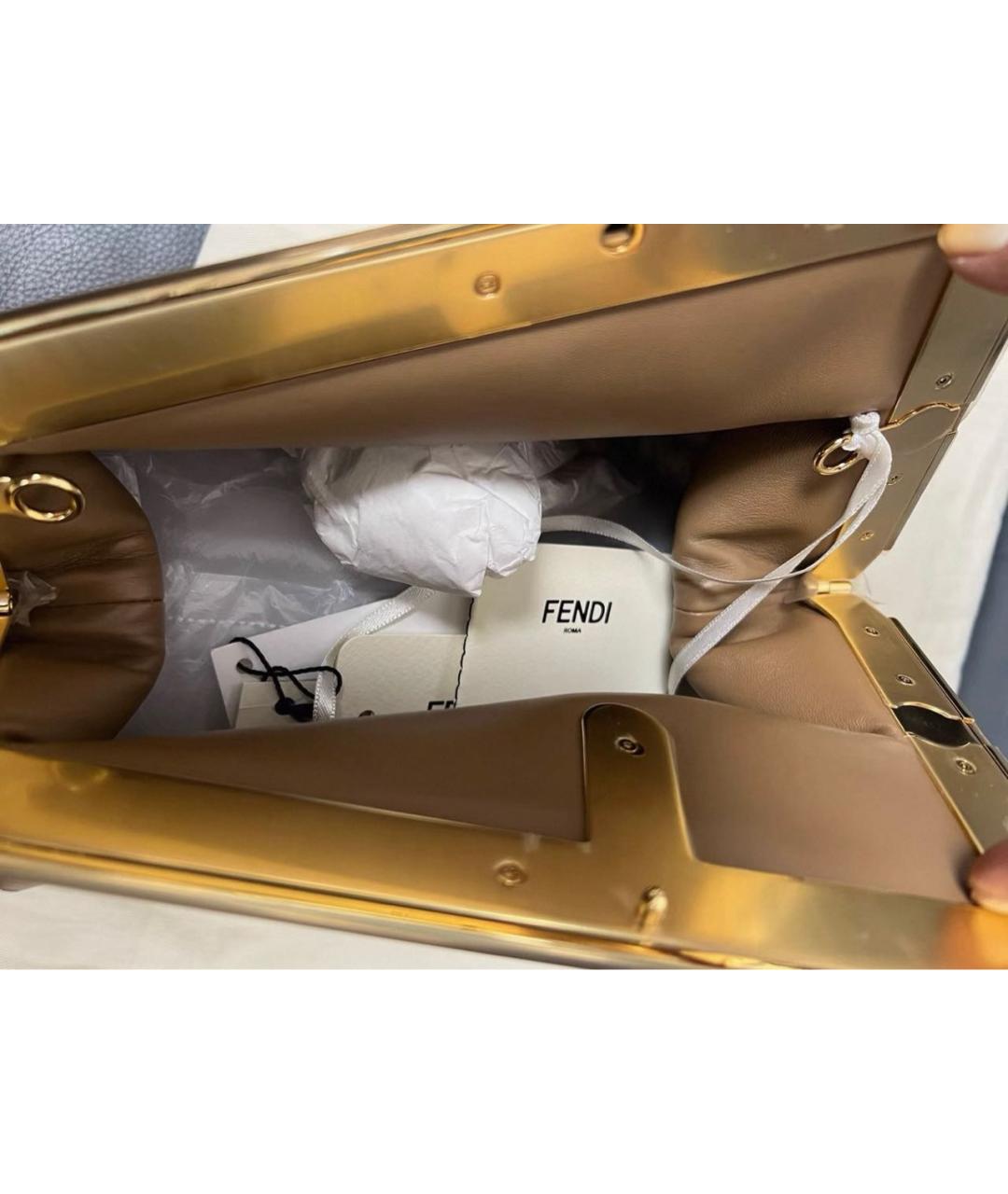 FENDI Коричневая сумка через плечо из экзотической кожи, фото 6