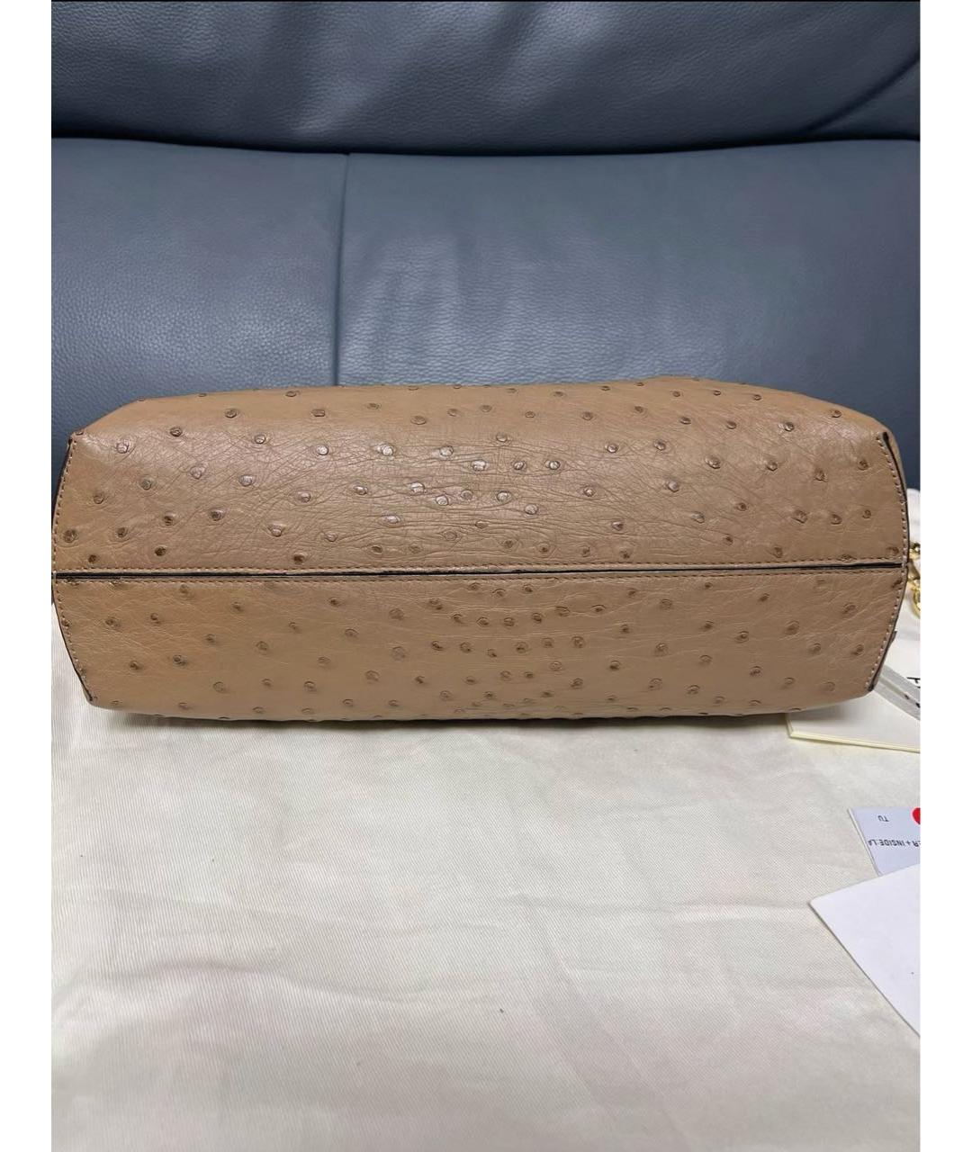 FENDI Коричневая сумка через плечо из экзотической кожи, фото 4