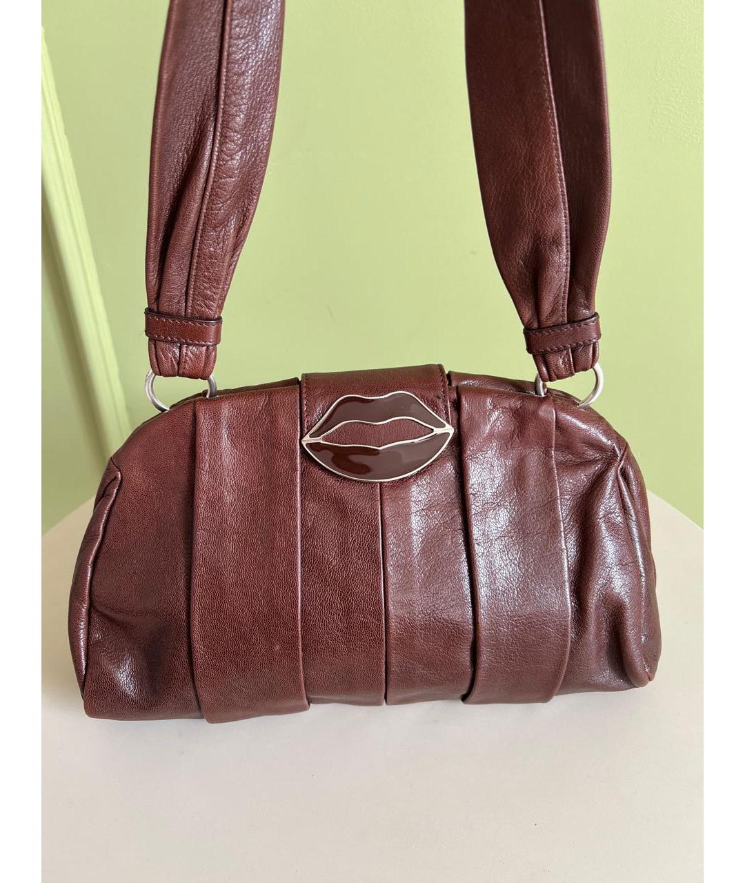 YVES SAINT LAURENT VINTAGE Бордовая кожаная сумка с короткими ручками, фото 8