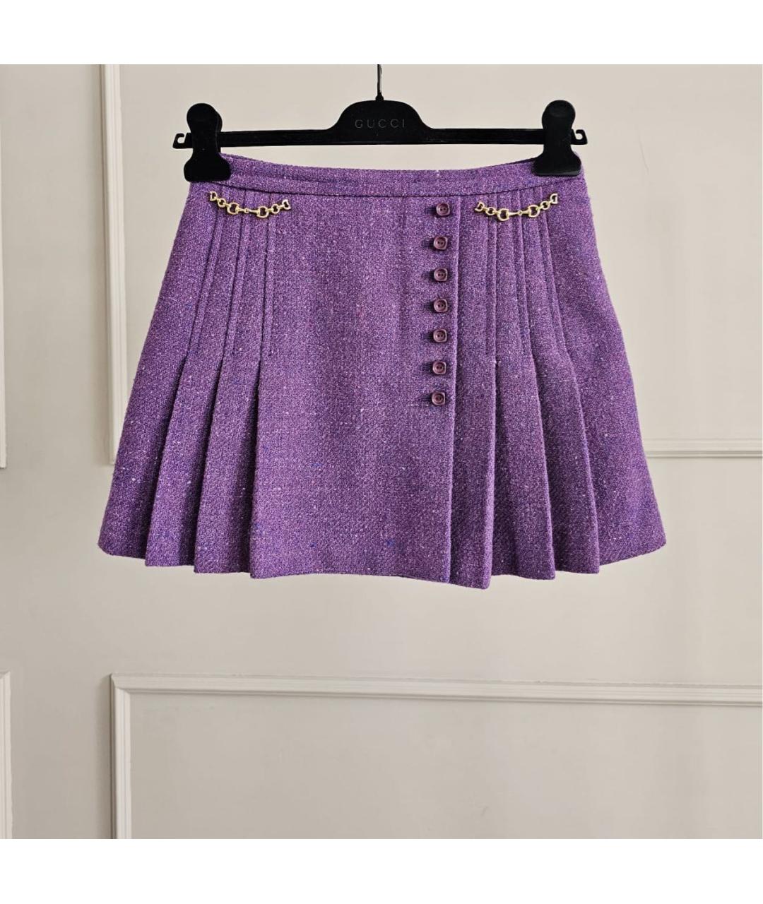 GUCCI Фиолетовая юбка мини, фото 9