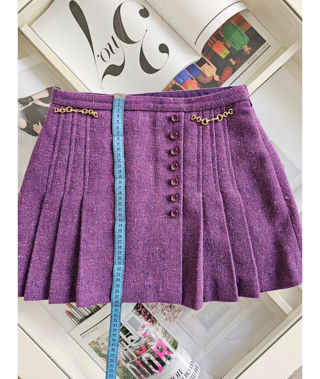 GUCCI Фиолетовая юбка мини, фото 6