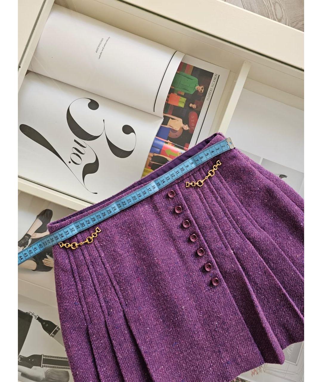 GUCCI Фиолетовая юбка мини, фото 7