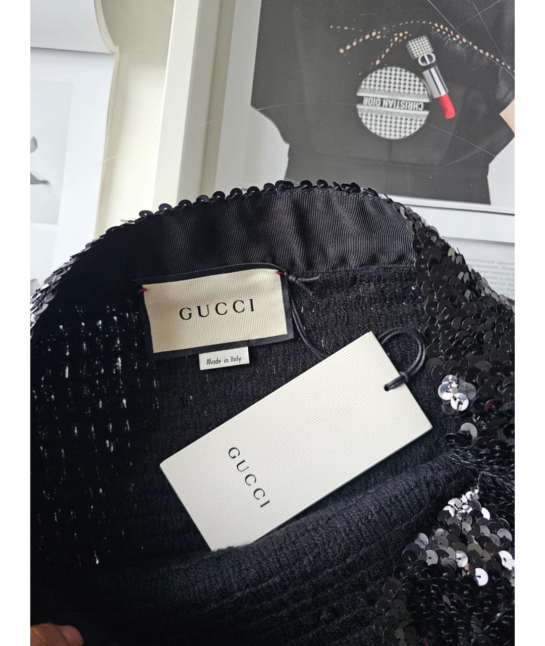 GUCCI Черная юбка миди, фото 3