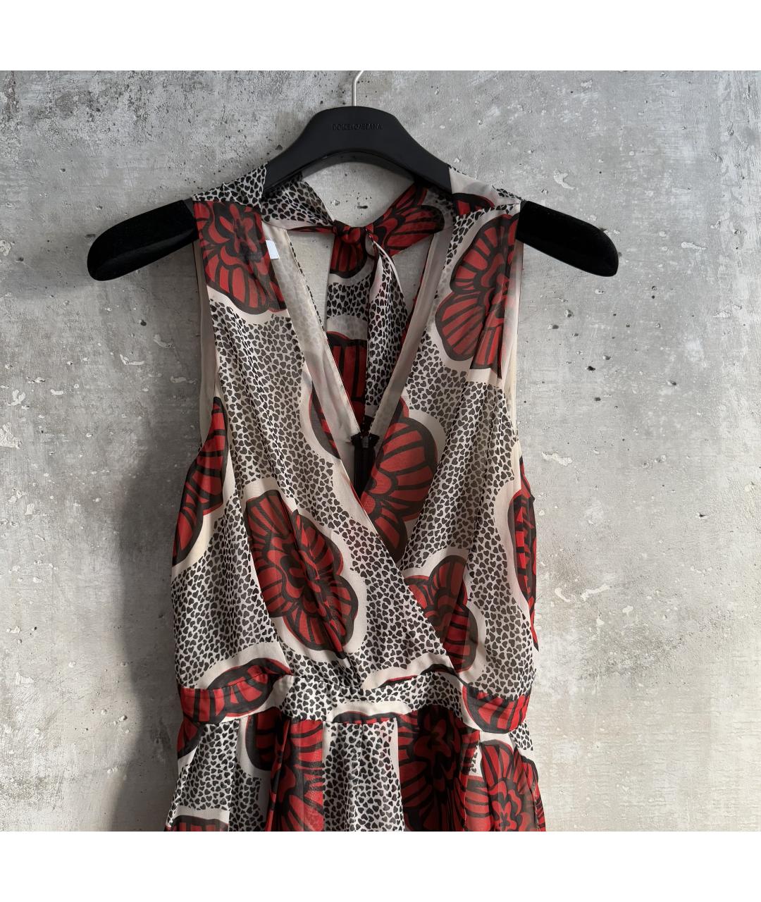 MOSCHINO Бордовое полиэстеровое платье, фото 5