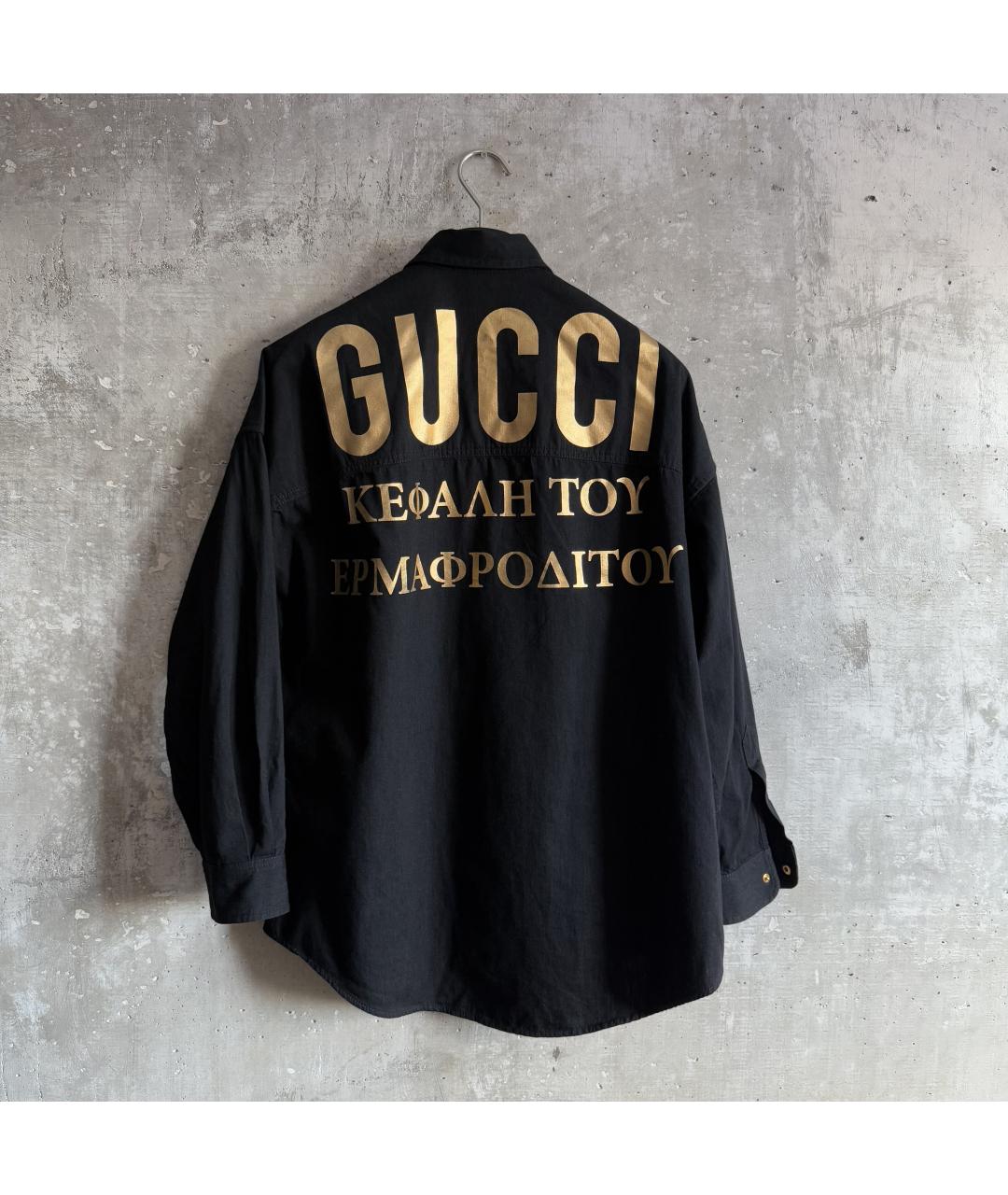GUCCI Черная хлопковая рубашка, фото 2