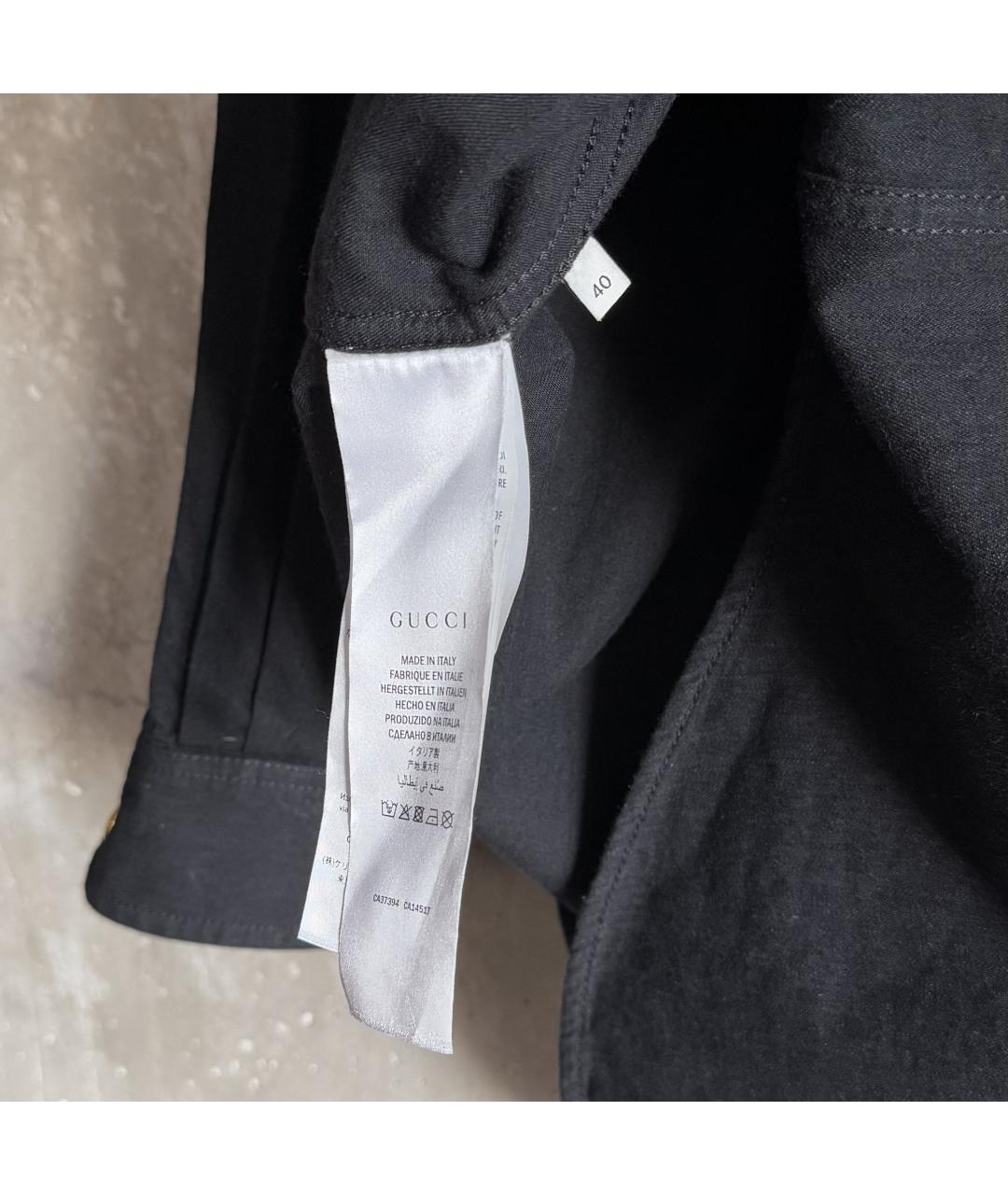 GUCCI Черная хлопковая рубашка, фото 7