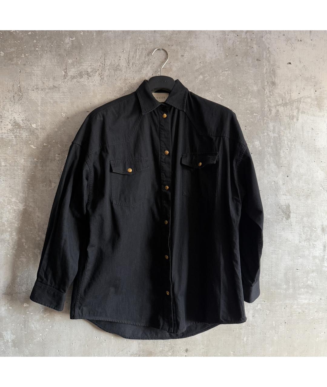 GUCCI Черная хлопковая рубашка, фото 9