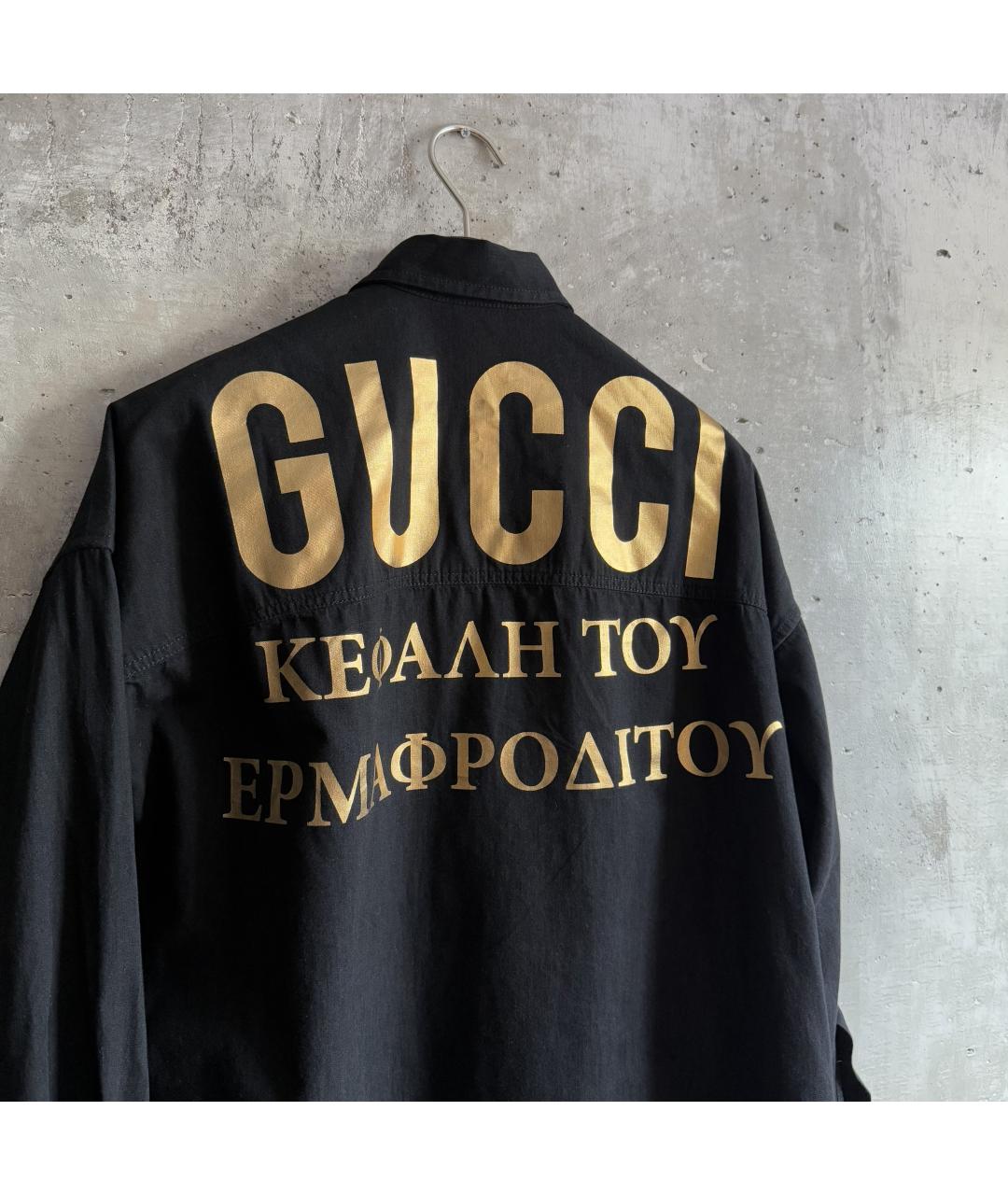 GUCCI Черная хлопковая рубашка, фото 3