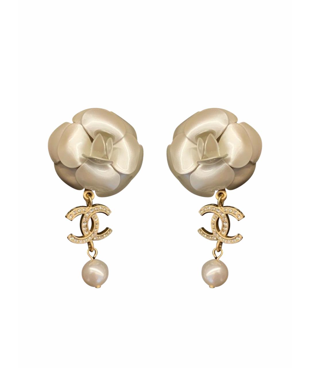 CHANEL Золотые металлические серьги, фото 1