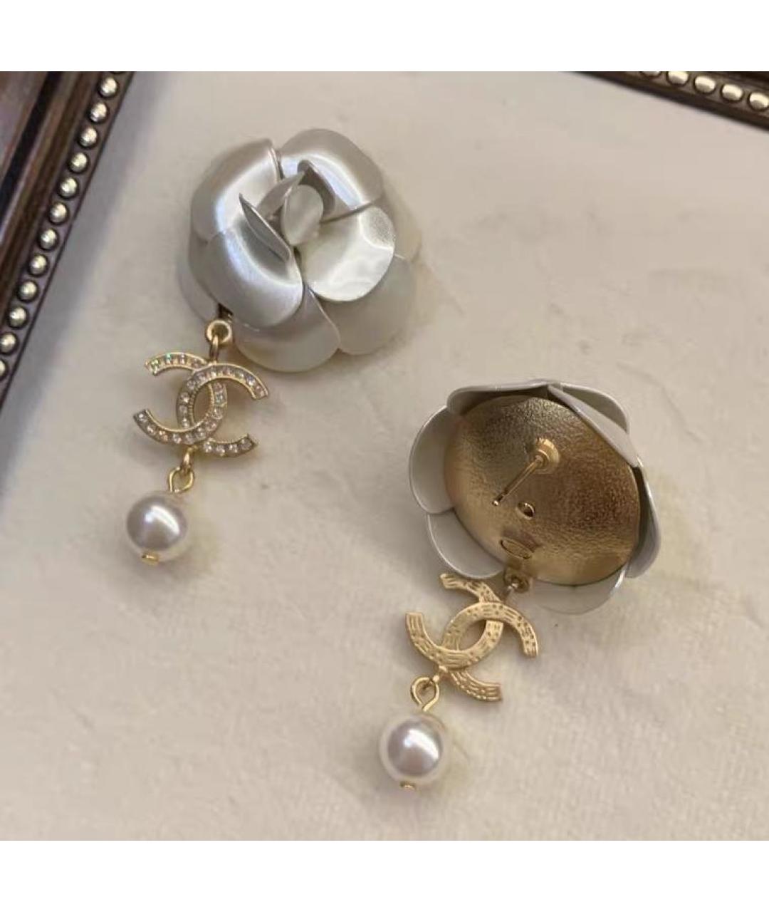 CHANEL Золотые металлические серьги, фото 5