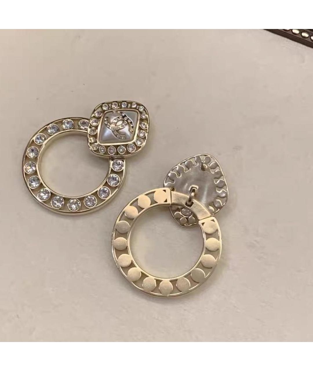 CHANEL Золотые металлические серьги, фото 6