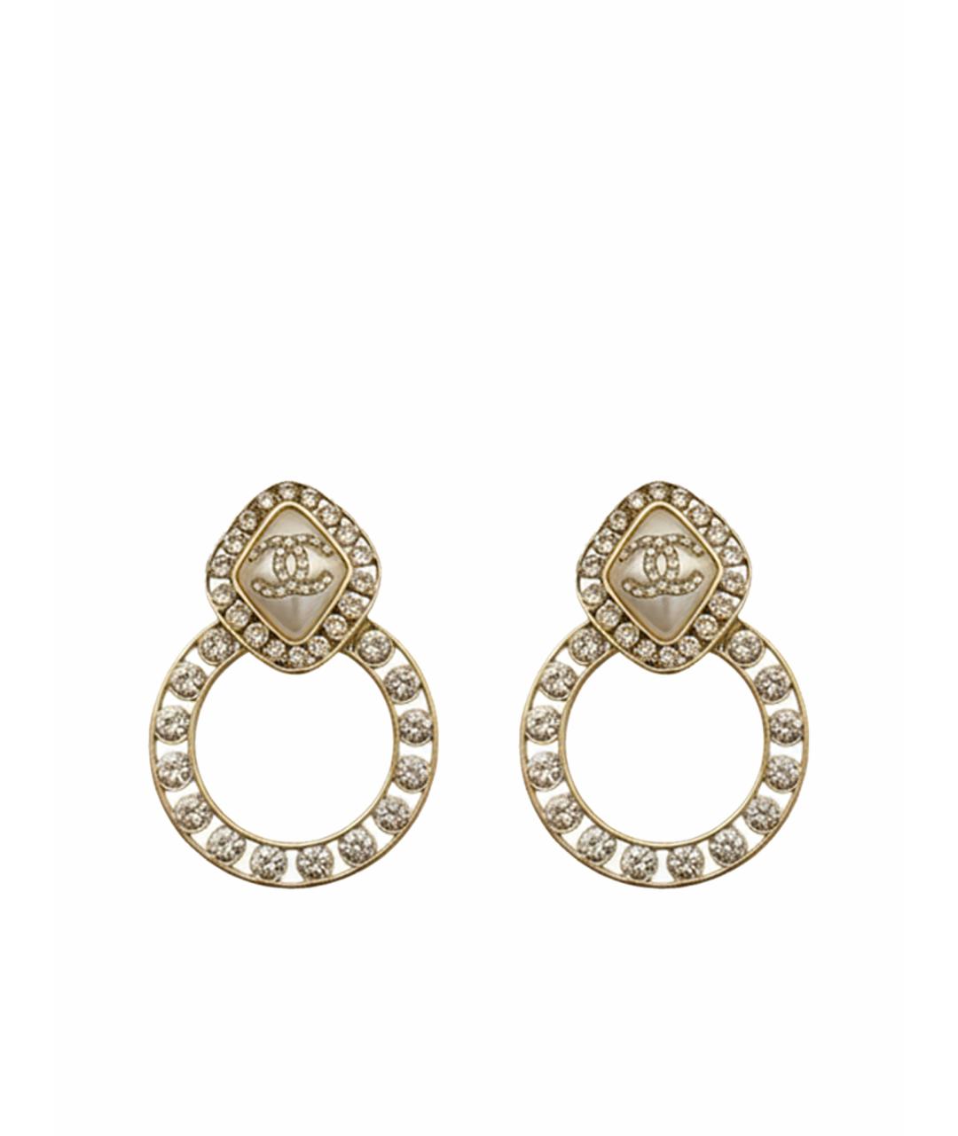 CHANEL Золотые металлические серьги, фото 1