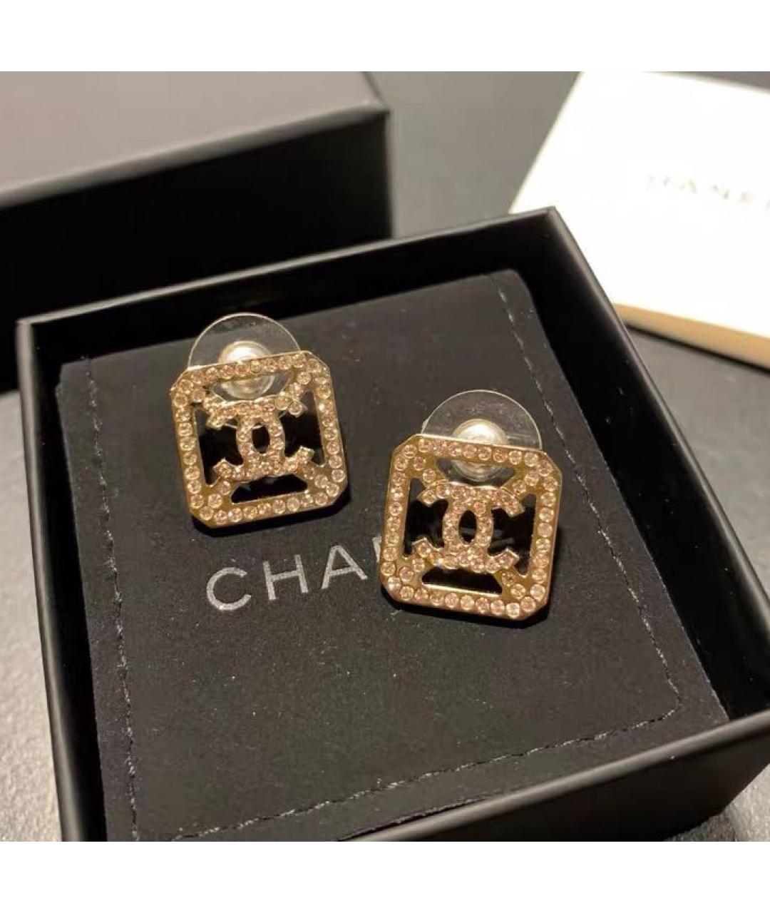 CHANEL Золотые металлические серьги, фото 5