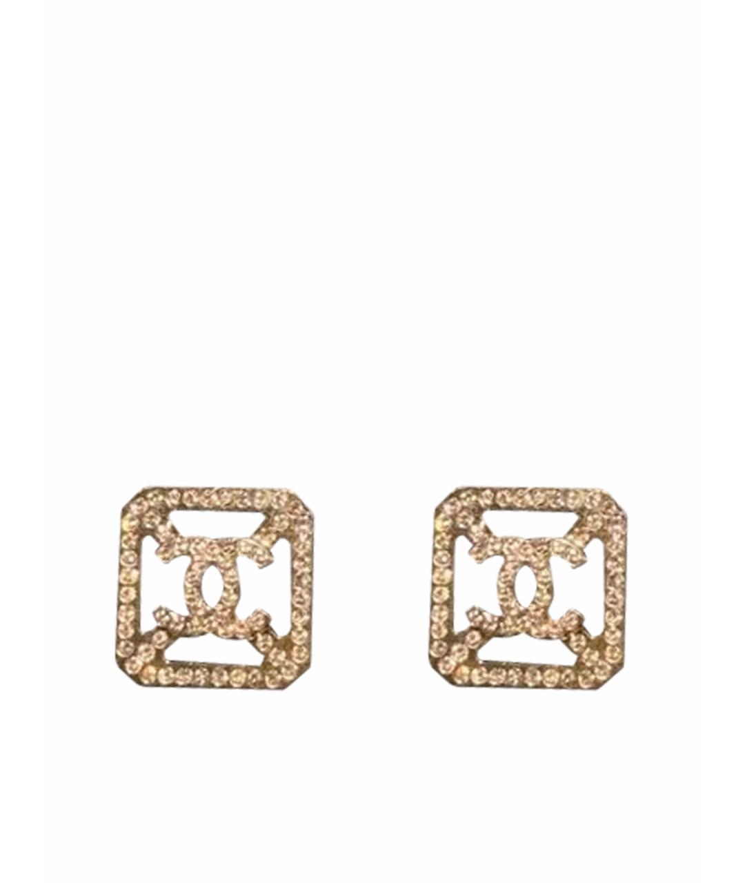 CHANEL Золотые металлические серьги, фото 1