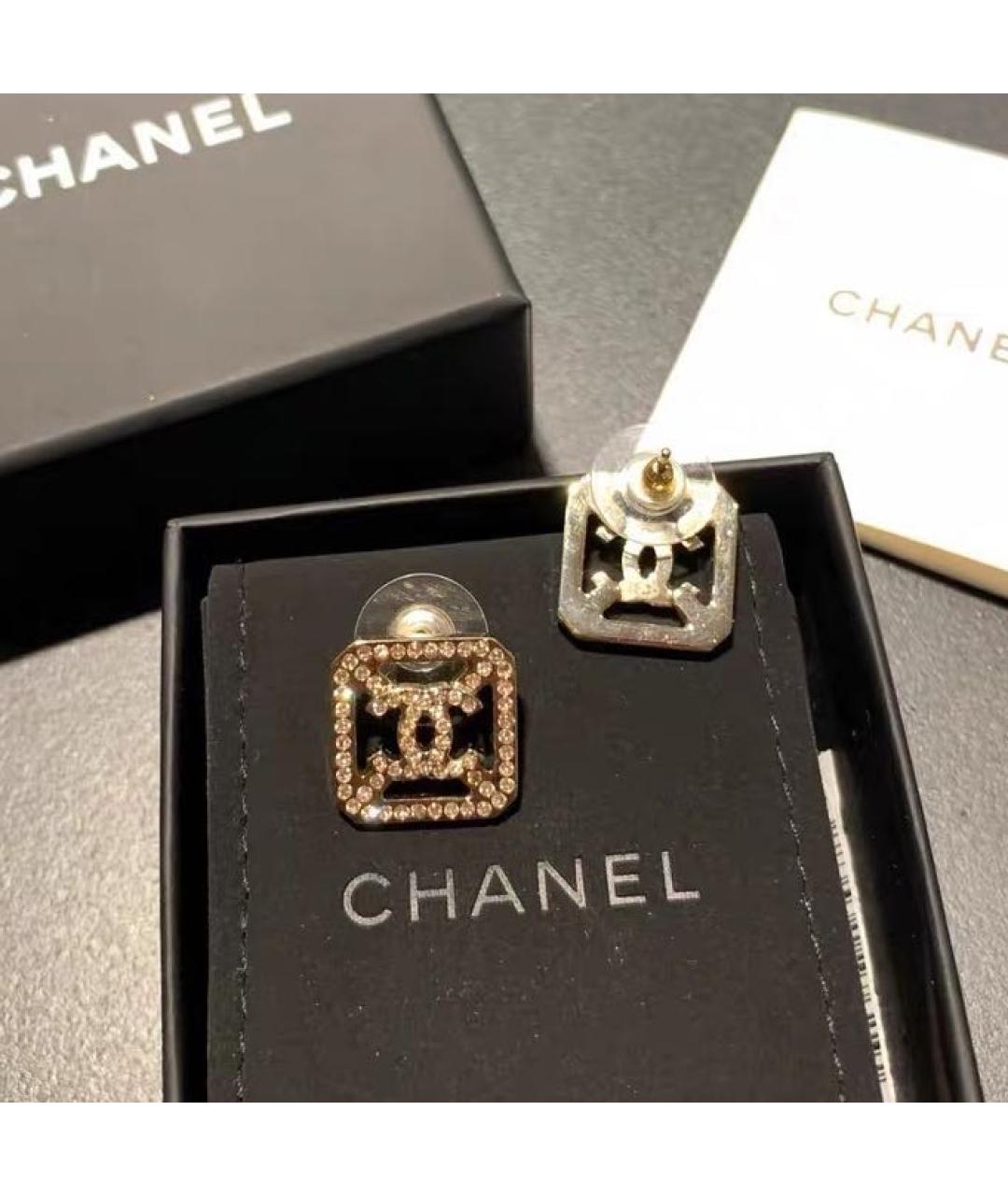 CHANEL Золотые металлические серьги, фото 6