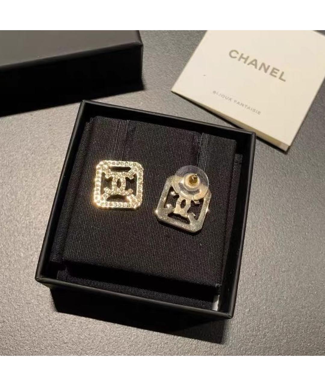 CHANEL Золотые металлические серьги, фото 3