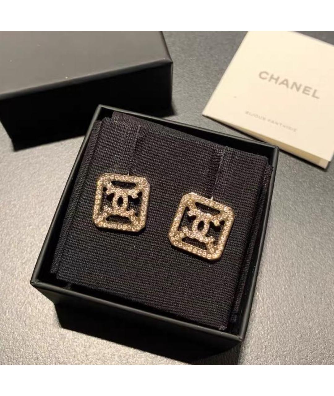 CHANEL Золотые металлические серьги, фото 7