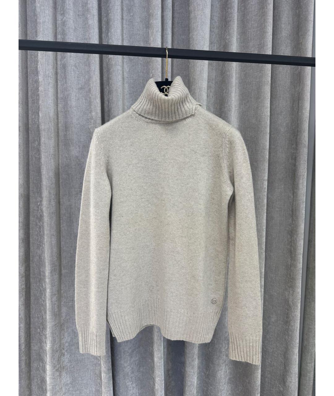 LORO PIANA Бежевый кашемировый джемпер / свитер, фото 5