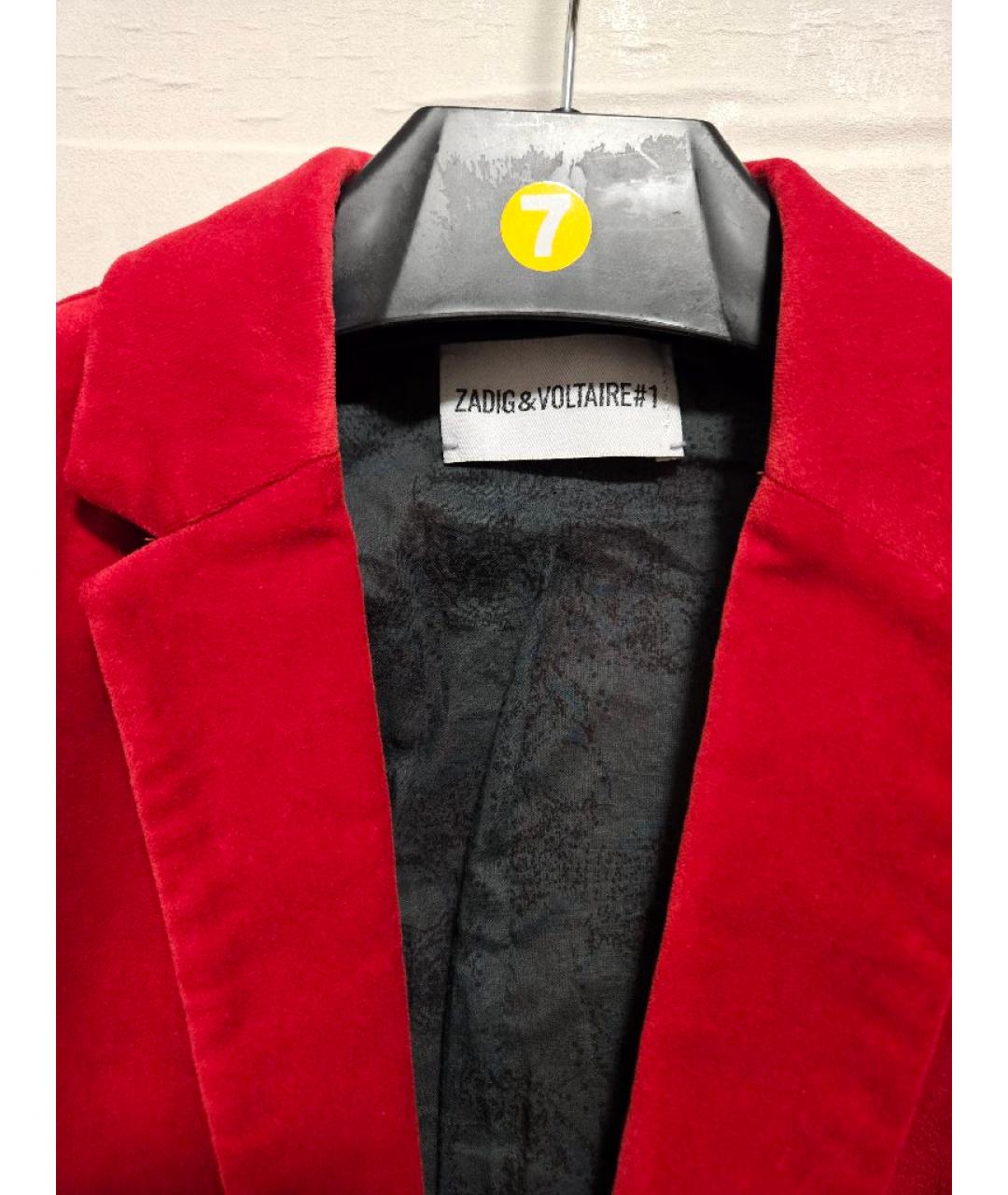 ZADIG & VOLTAIRE Красный бархатный жакет/пиджак, фото 2