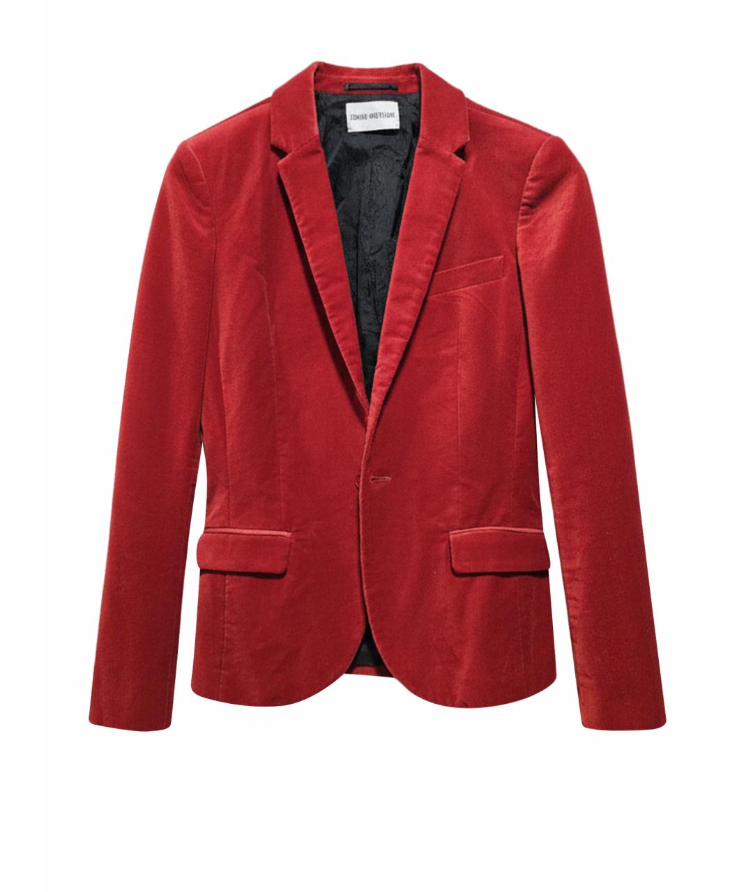 ZADIG & VOLTAIRE Красный бархатный жакет/пиджак, фото 1