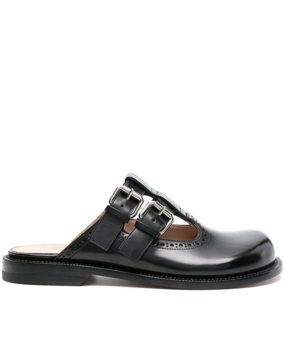 LOEWE Черные кожаные мюли, фото 7