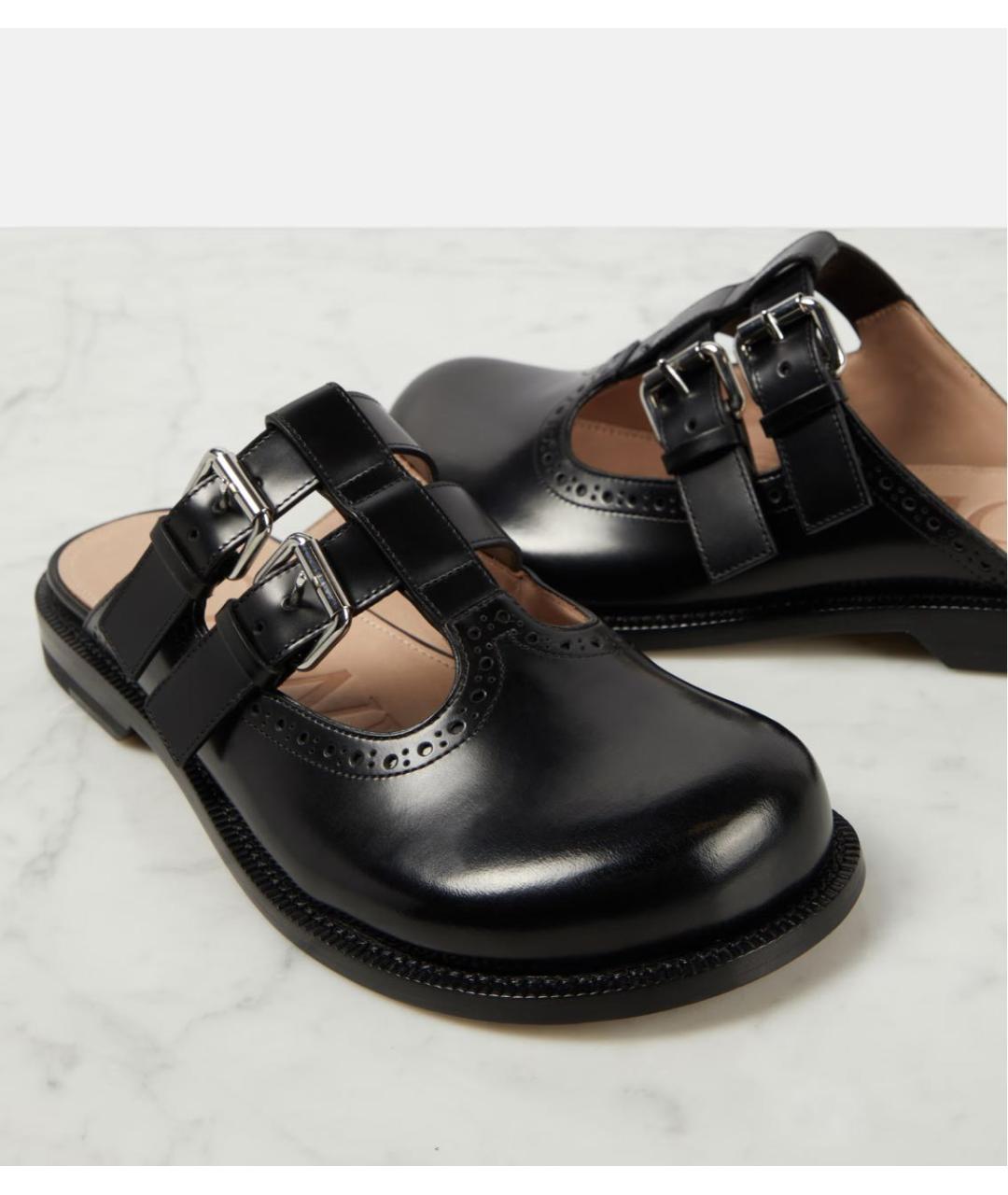 LOEWE Черные кожаные мюли, фото 2