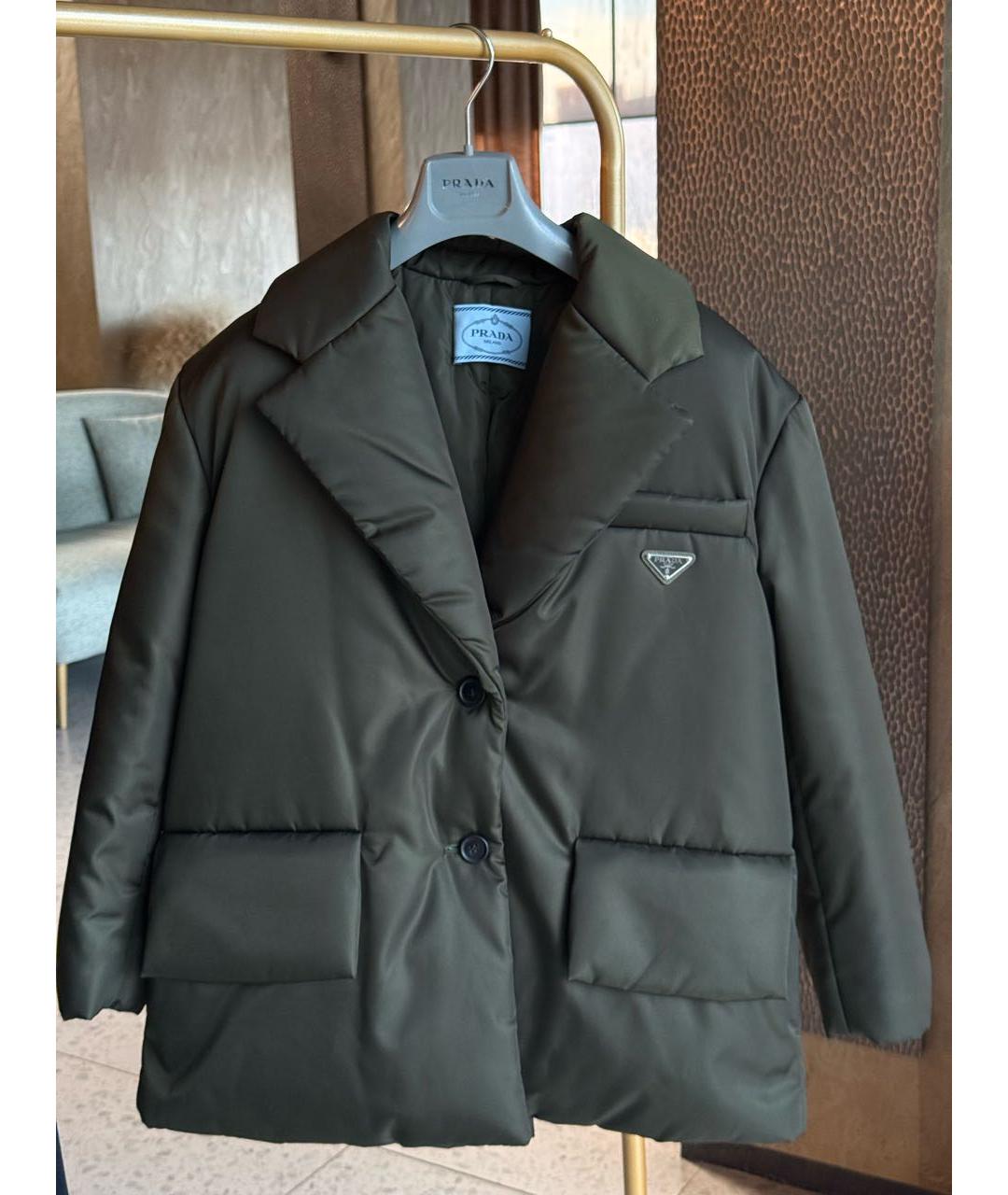 PRADA Черный полиамидовый пуховик, фото 4