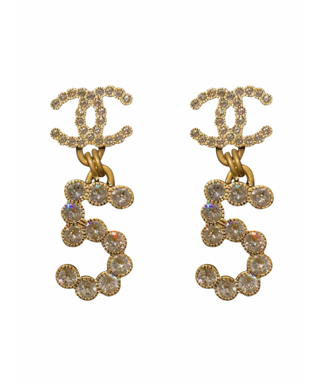 CHANEL Золотые металлические серьги, фото 1
