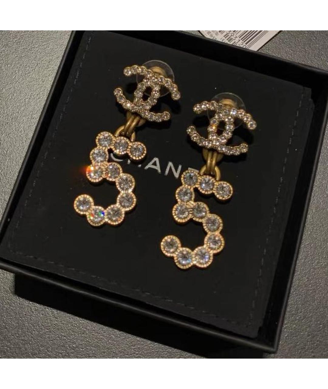 CHANEL Золотые металлические серьги, фото 6