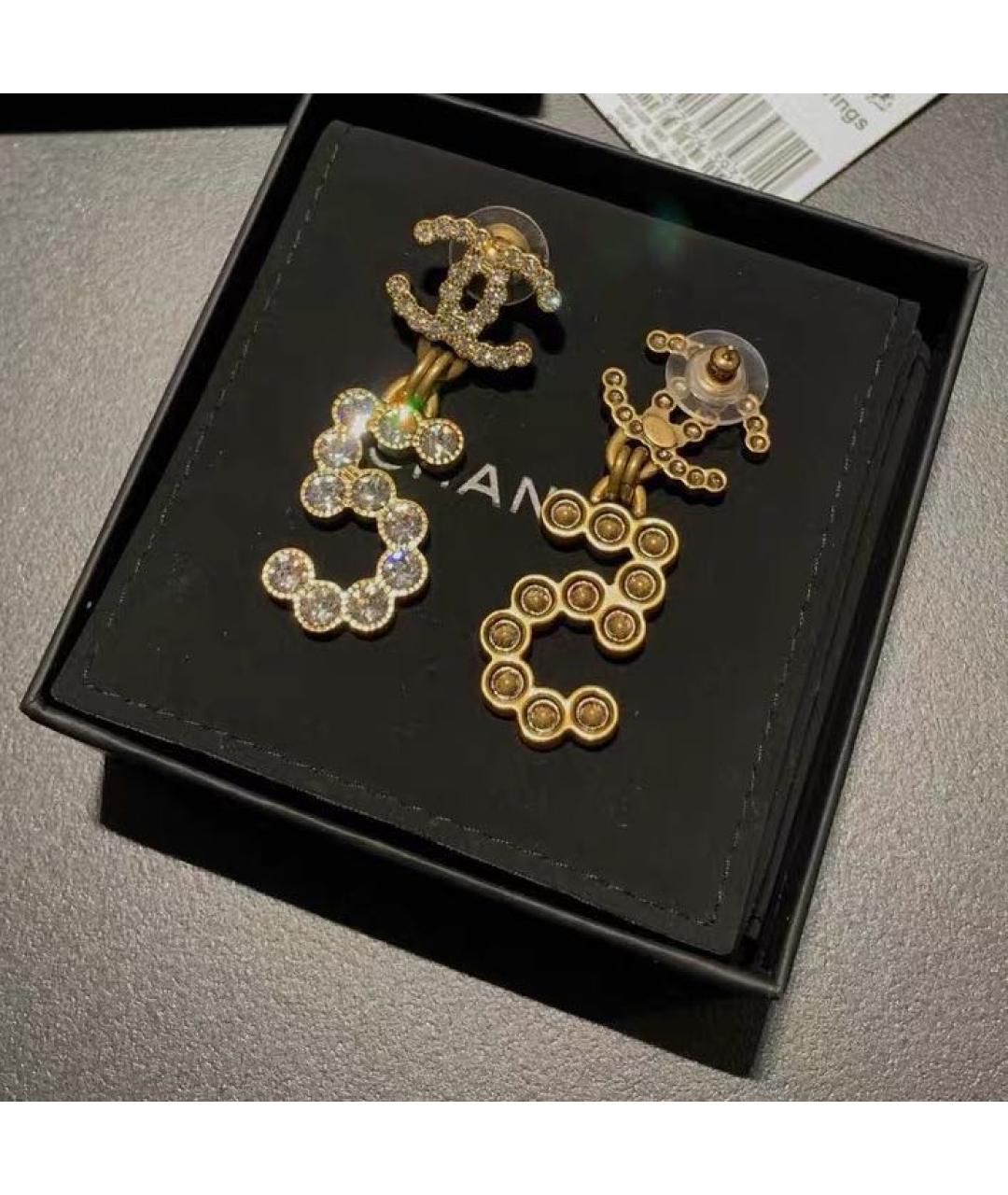 CHANEL Золотые металлические серьги, фото 3