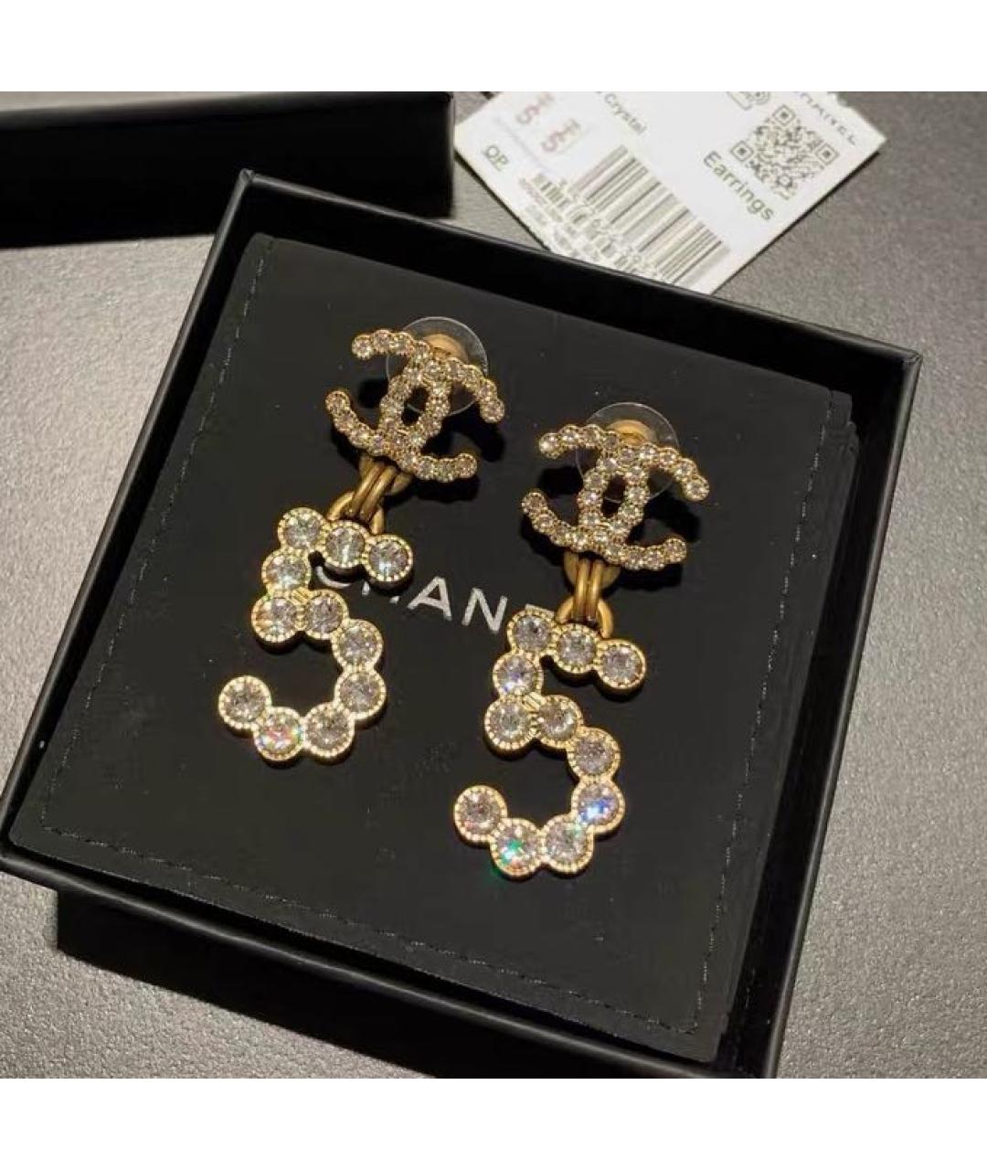 CHANEL Золотые металлические серьги, фото 2