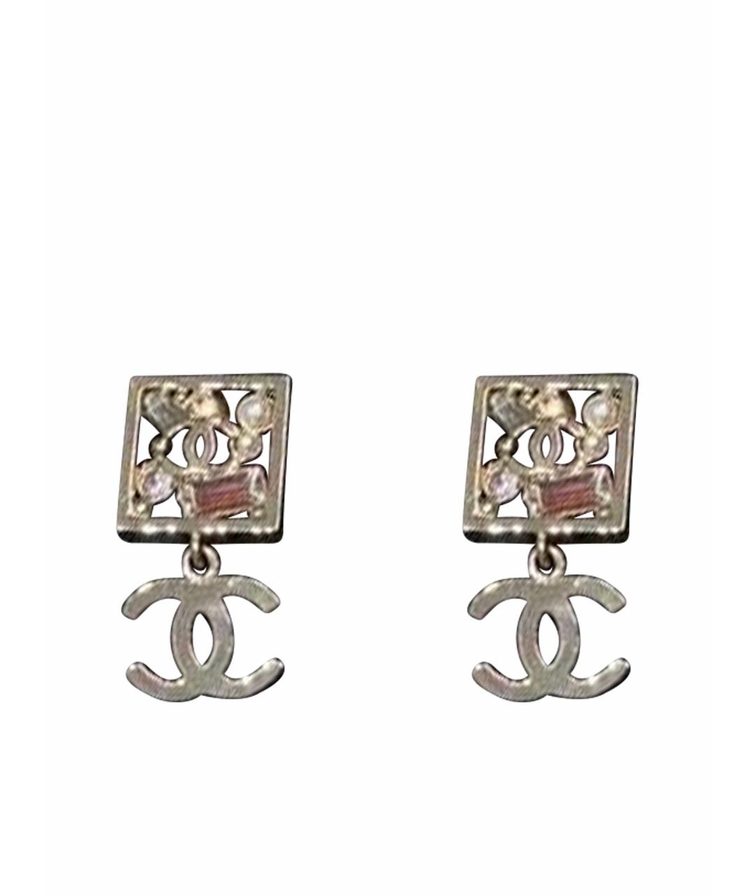 CHANEL Золотые металлические серьги, фото 1