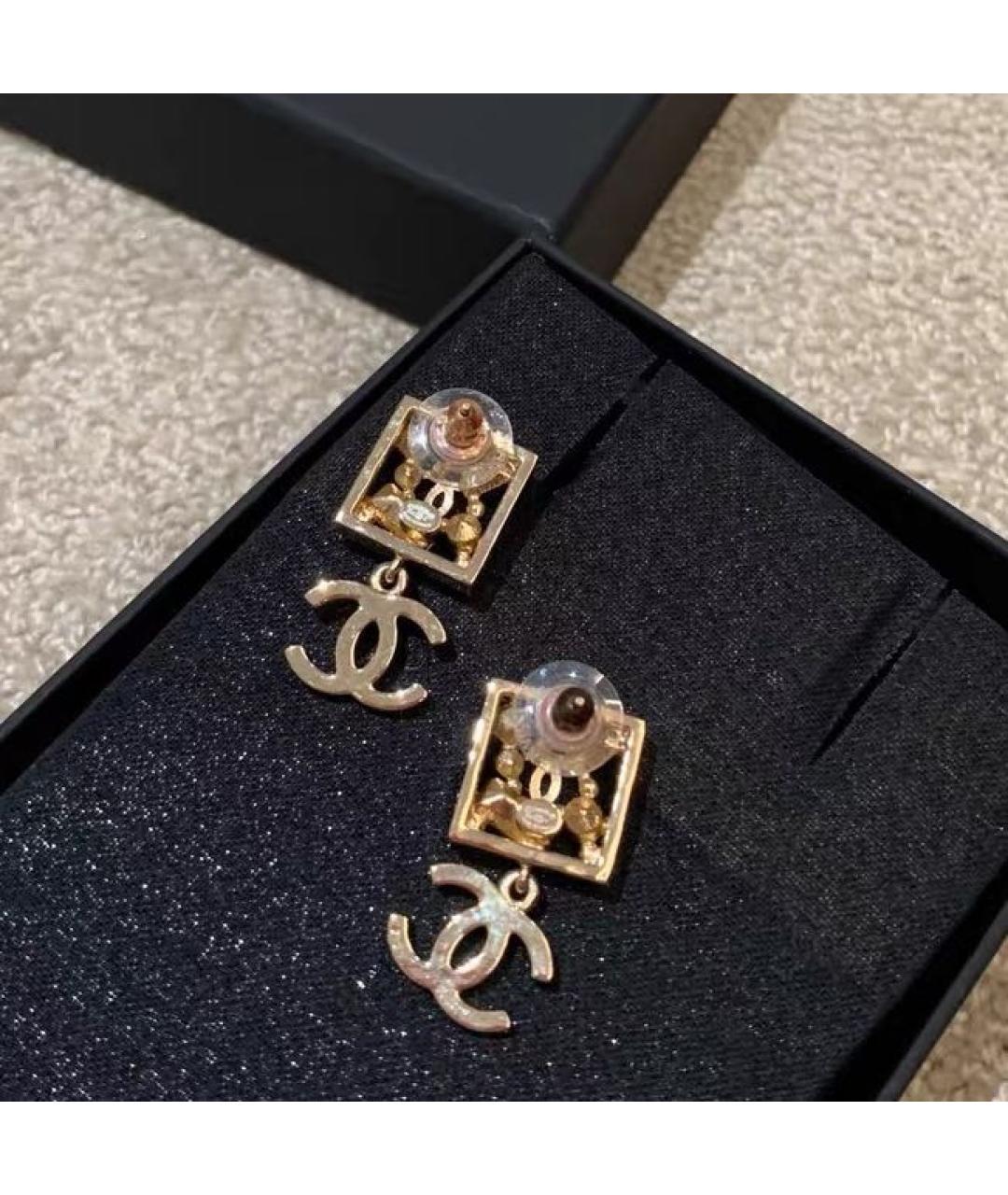 CHANEL Золотые металлические серьги, фото 6
