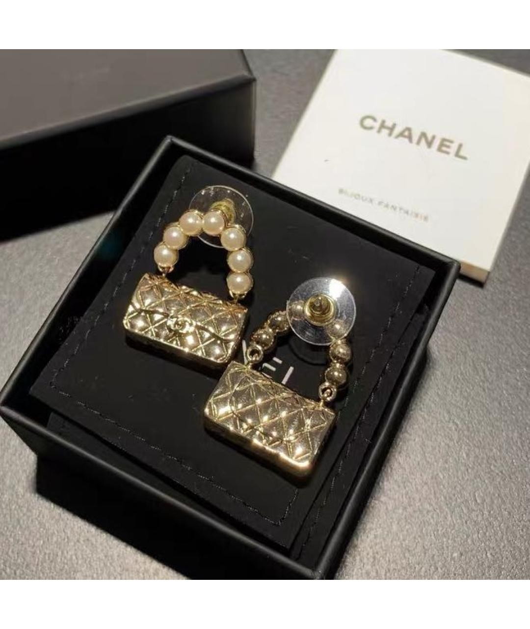 CHANEL Золотые серьги, фото 6