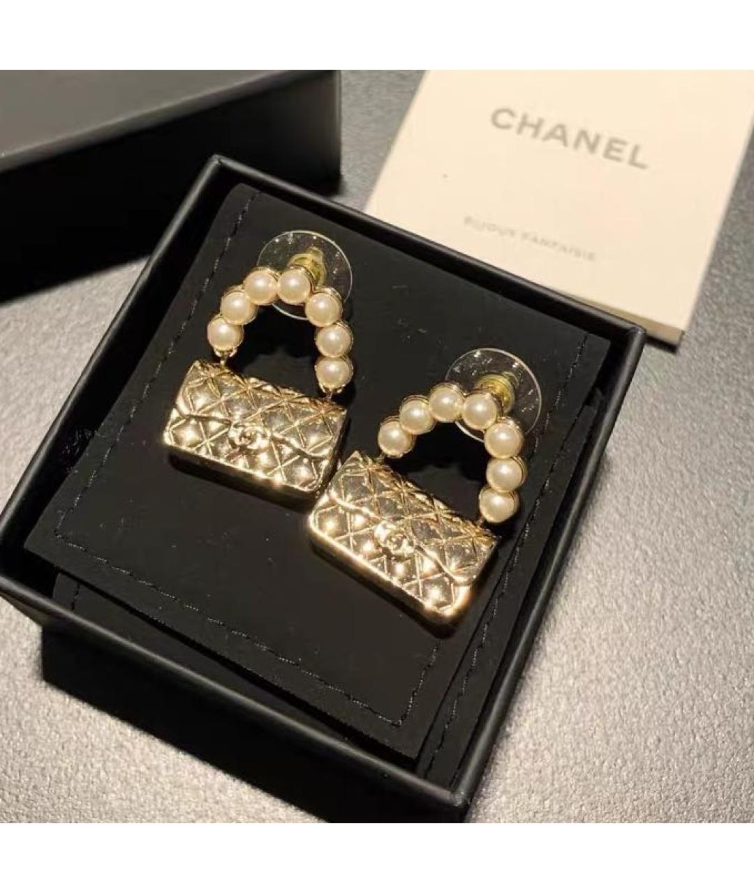 CHANEL Золотые серьги, фото 2