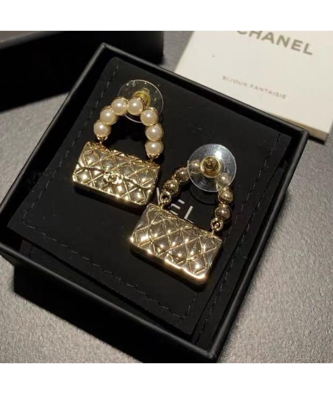 CHANEL Золотые серьги, фото 5