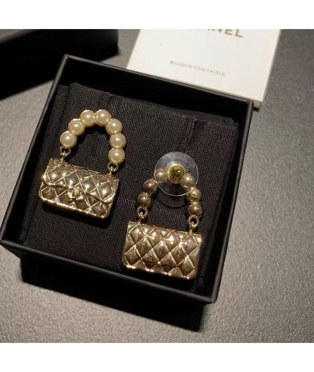 CHANEL Золотые серьги, фото 3