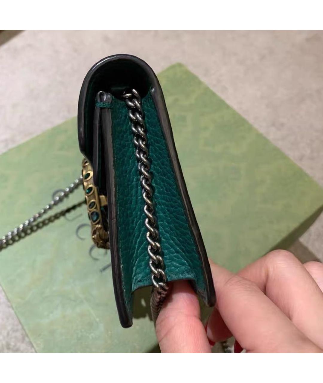 GUCCI Зеленая кожаная сумка через плечо, фото 4