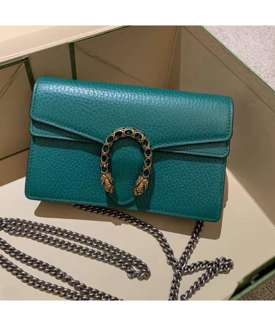 GUCCI Зеленая кожаная сумка через плечо, фото 6