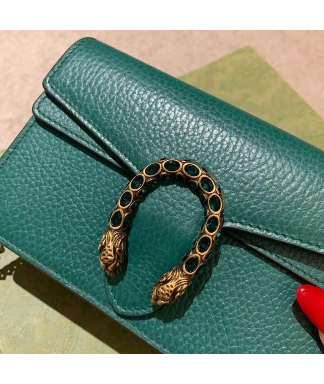 GUCCI Зеленая кожаная сумка через плечо, фото 5