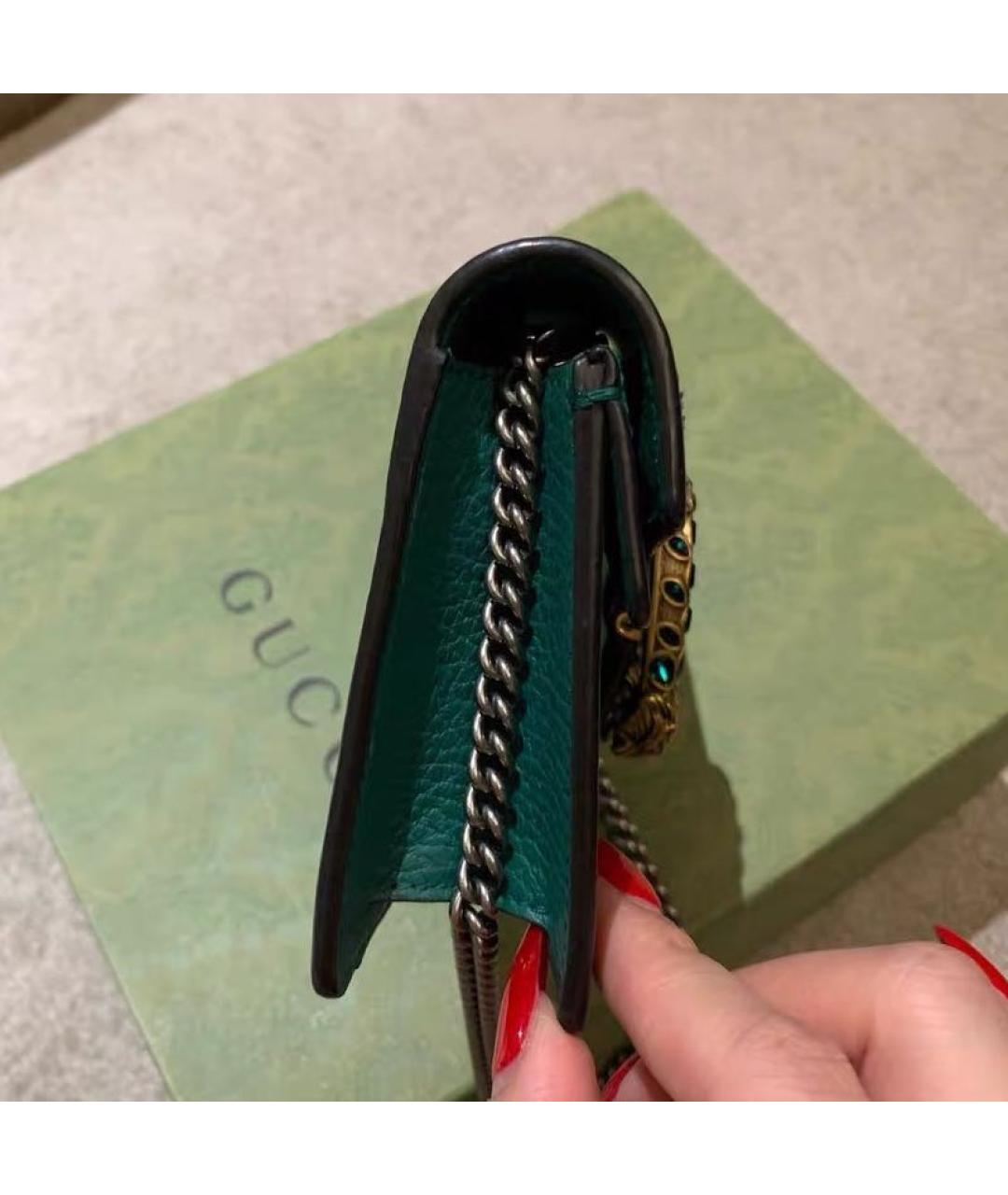 GUCCI Зеленая кожаная сумка через плечо, фото 3