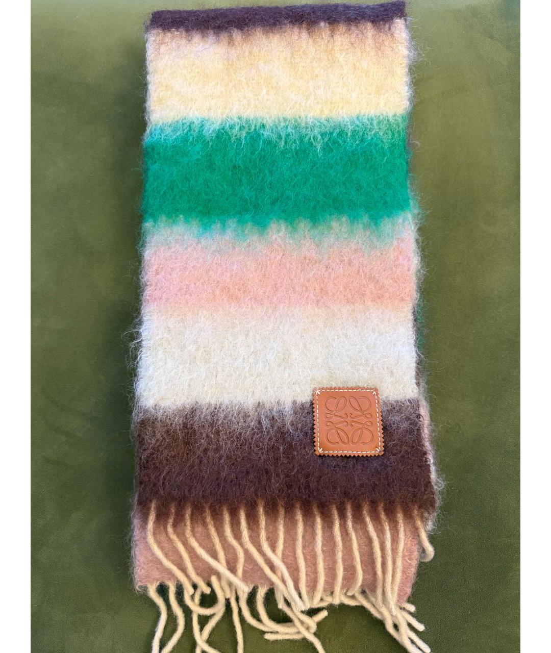 LOEWE Мульти шерстяной шарф, фото 3